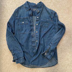 Gap 1969 Blue Denim Shirt Small
